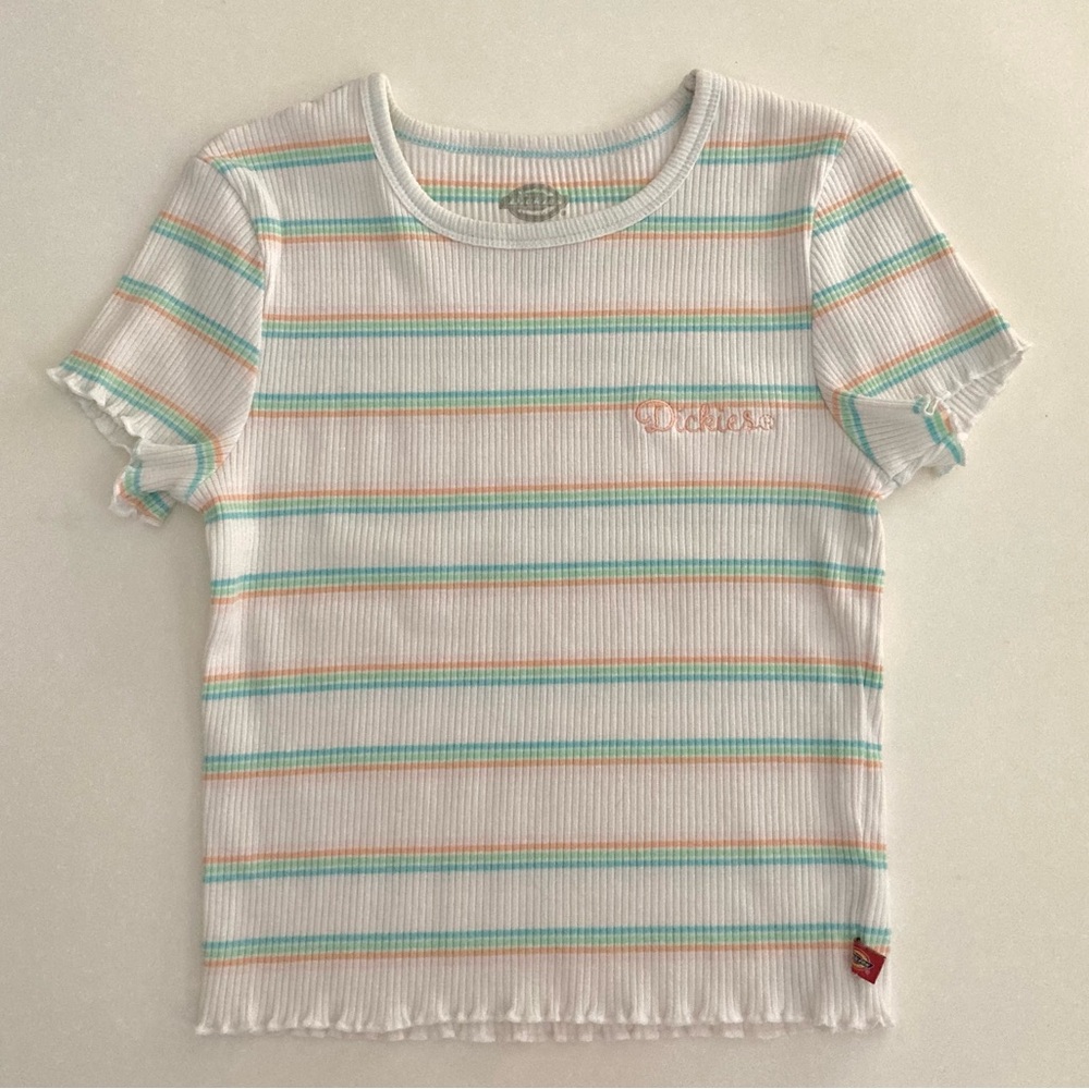 Dickies Women's Short Sleeve Striped Baby Tee